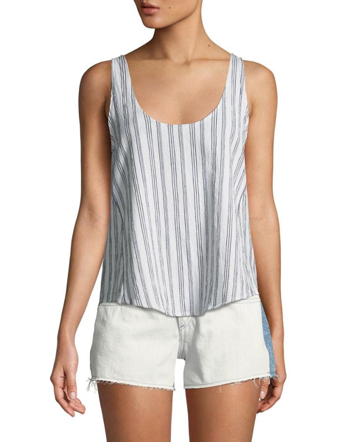 Valley Striped Poplin Tank