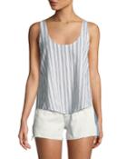 Valley Striped Poplin Tank