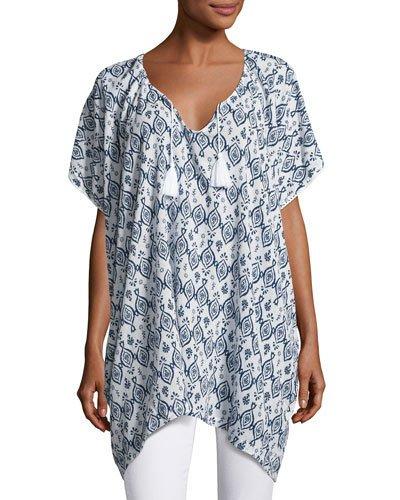 Indiana Cotton Caftan, White Pattern