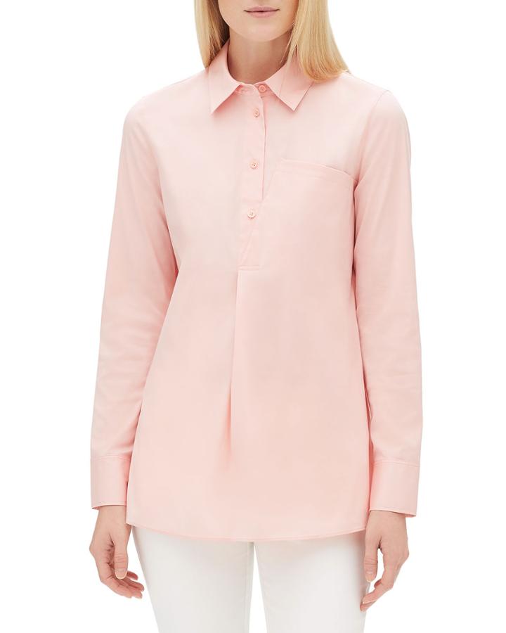 Casper Long-sleeve Stretch-cotton Blouse