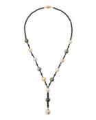Mixed South Sea & Tahitian Pearl & Spinel Y-drop Necklace