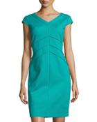 Trina Cap-sleeve Shift Dress, Agave