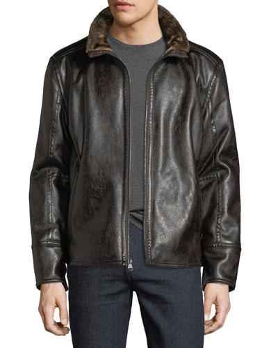 Caldwell Distressed Vintage Faux-leather Jacket