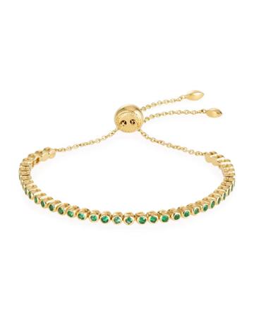 18k Bezel-set Emerald Slider Bracelet