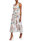 Floral Pleated Drop-waist