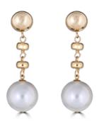 14k Bead & Pearl-dangle Earrings