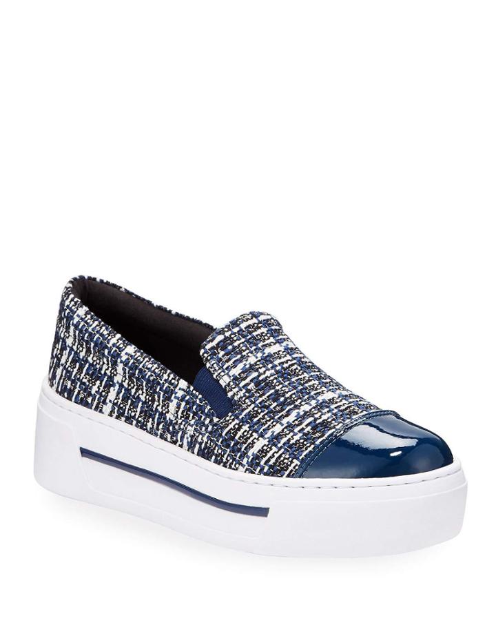 Lily Tweed Patent-toe