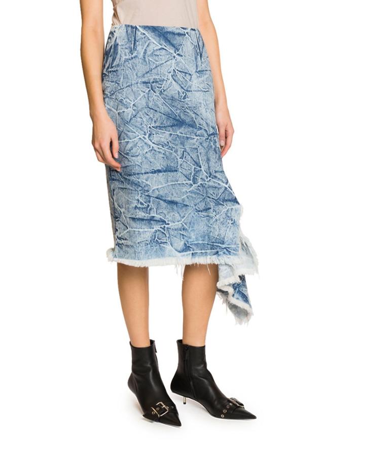 Acid-washed Asymmetric Midi Jean