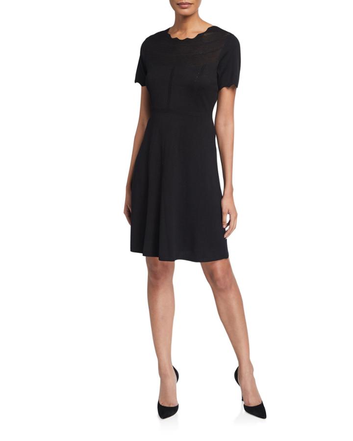 Knit Scallop Trim Dress