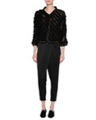 Velvet Boucle Bracelet-sleeve Jacket