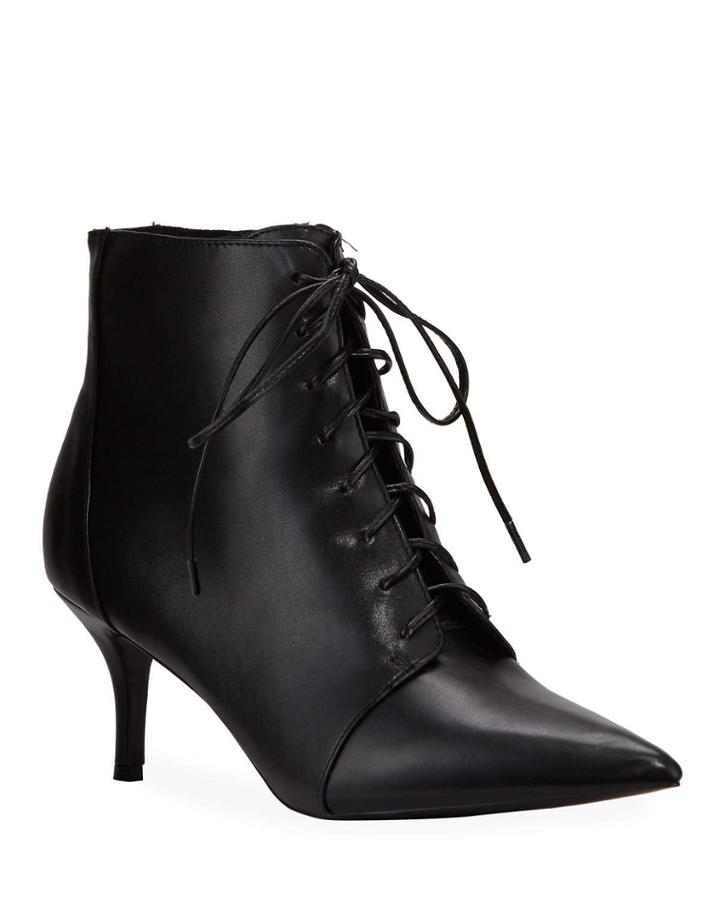 Award Leather Lace-up Victorian Booties