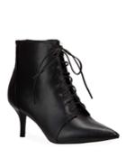 Award Leather Lace-up Victorian Booties