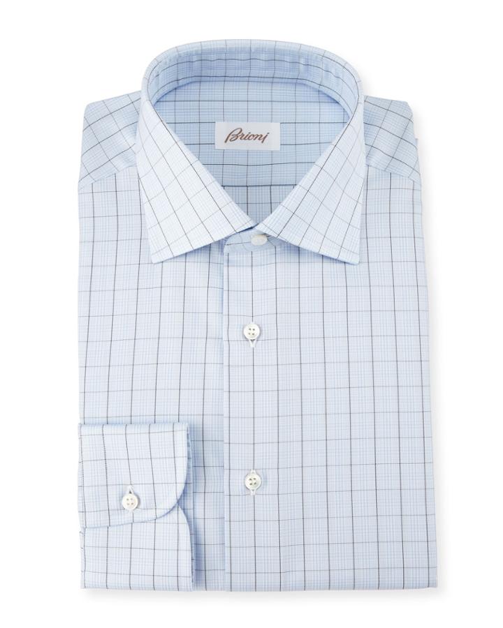 Glen-plaid Check Dress Shirt,