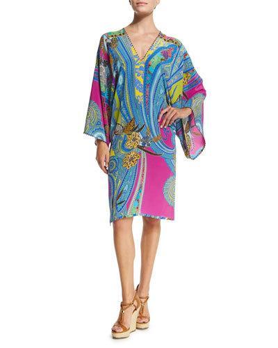 Butterfly Paisley-print Tunic Coverup