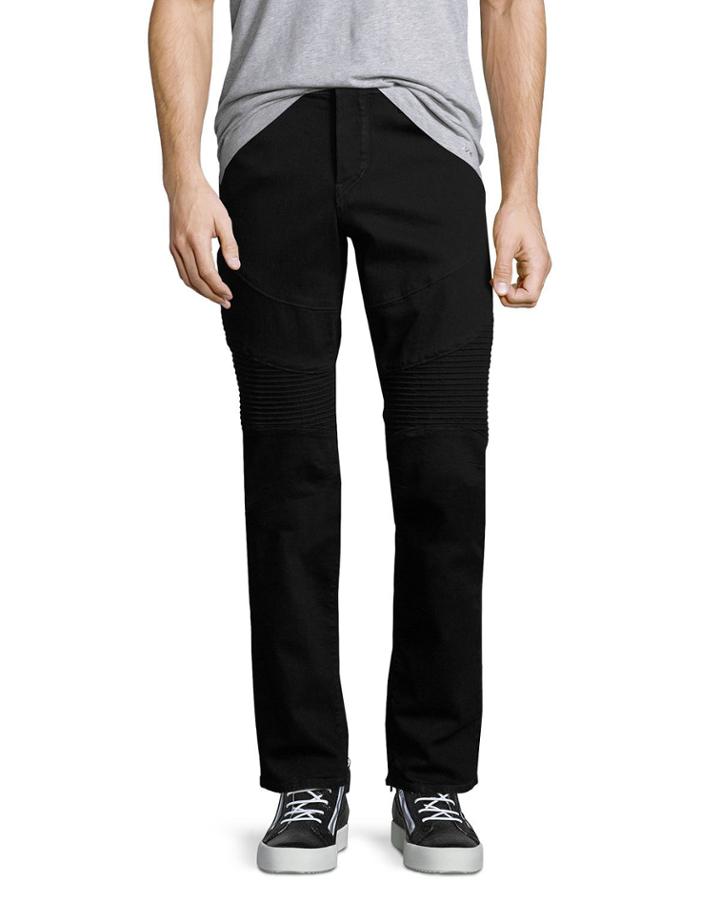 Rocco Skinny Stretch-denim Moto Jeans, Black