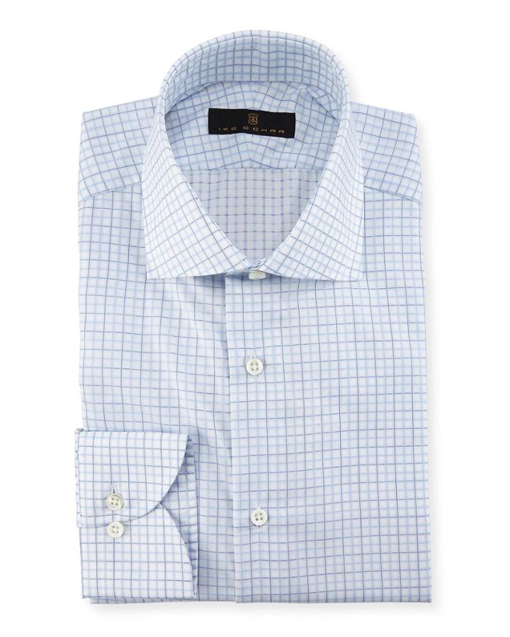 Check Dress Shirt, Blue/white/green