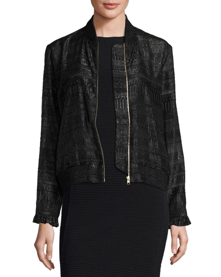 Cityscape Fil Coupe Sonja Bomber Jacket, Black