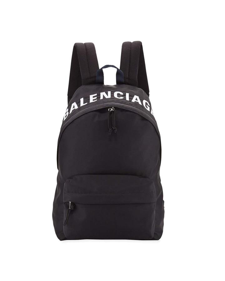Wheel Textured Nylon Backpack