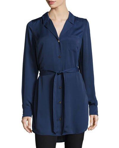 The Tunic Button-down Shirtdress, Navy