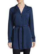 The Tunic Button-down Shirtdress, Navy