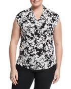 Modern Confetti Fitted Top, Black,