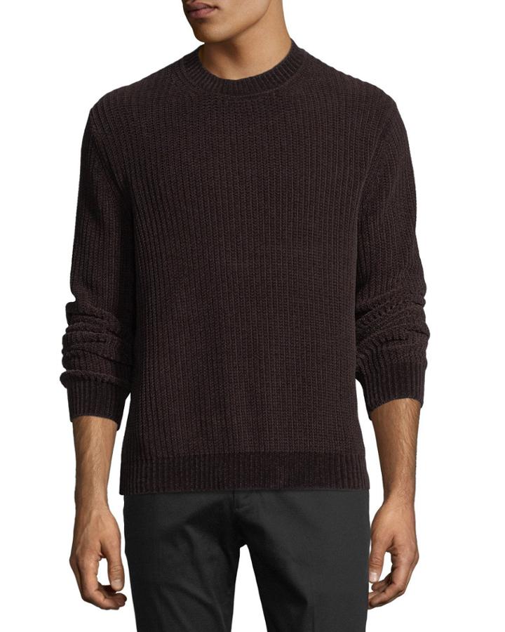 Ribbed Velour Crewneck