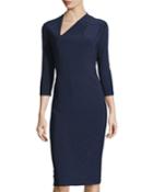 Melissa Masse 3/4-sleeve Asymmetric Dress, Navy, Women's,
