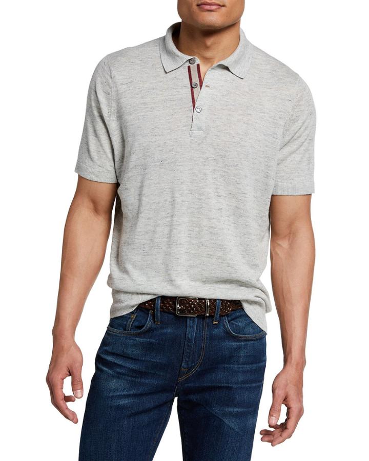 Men's Linen/cotton Polo