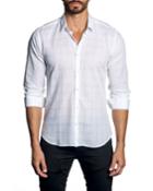 Men's Check Gauze Long-sleeve Button-down Cotton