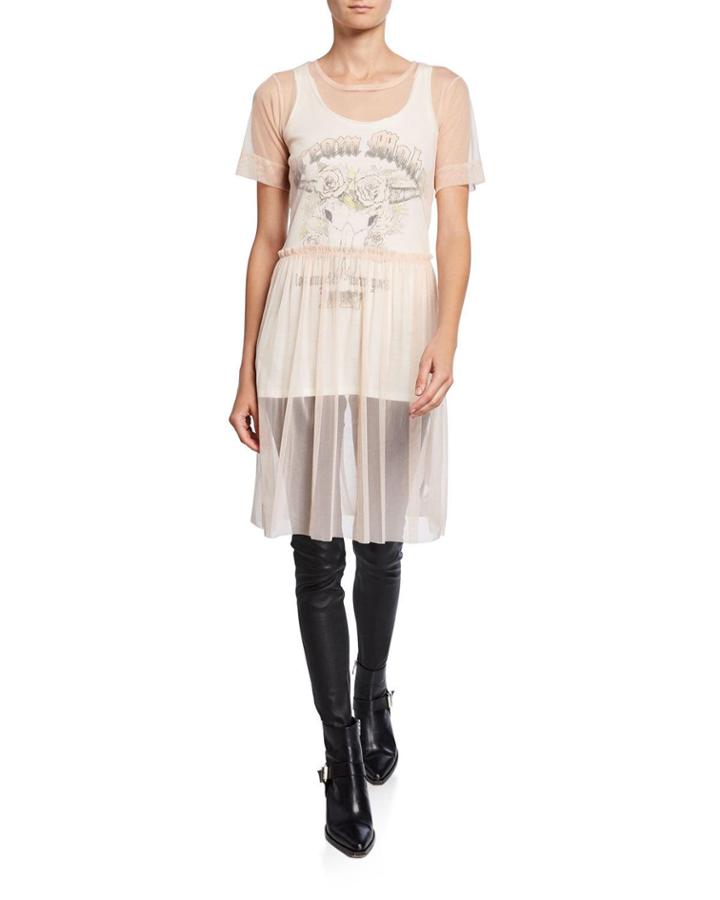 Tulle Mesh Tunic Dress
