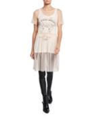 Tulle Mesh Tunic Dress