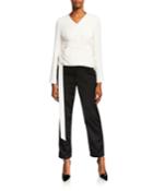 Marquis Long-sleeve V-neck Wrap Top
