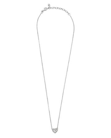 18k White Gold Diamond Integrated Heart Pendant Necklace
