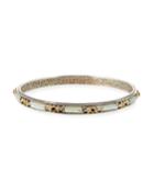 Silver & 18k Gold Mother-of-pearl Bangle With