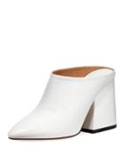 Calf Leather Pointed-toe Block-heel
