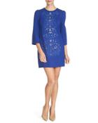 3/4-sleeve Embroidered Shift Dress,