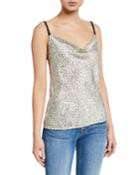 Cowl-neck Printed Cami Tank