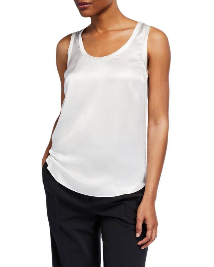 Silk-stretch Reversible Scoop-neck Tank Top