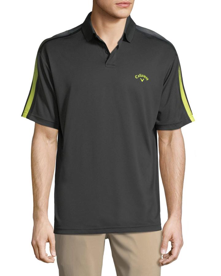 Striped-sleeve Stretch-knit Polo