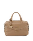 Pebbled Leather Shoulder Tote Bag