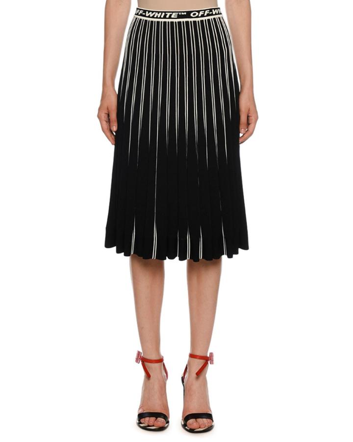 Colorblocked Plisse Midi