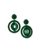 Triple Beaded Clip-on Hoop Earrings