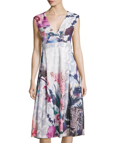 Zoology Sleeveless Fit-and-flare Dress,