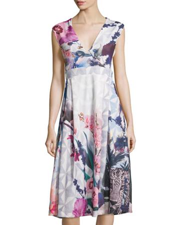 Zoology Sleeveless Fit-and-flare Dress,