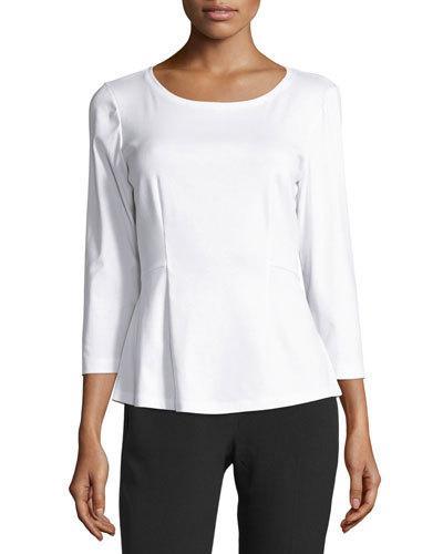 3/4-sleeve Peplum Top