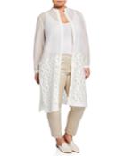 Plus Size Auden Scrolled Jacquard Duster Coat