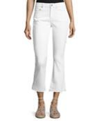 Gia Mid-rise Cropped Flare Jeans With Released Hem, White