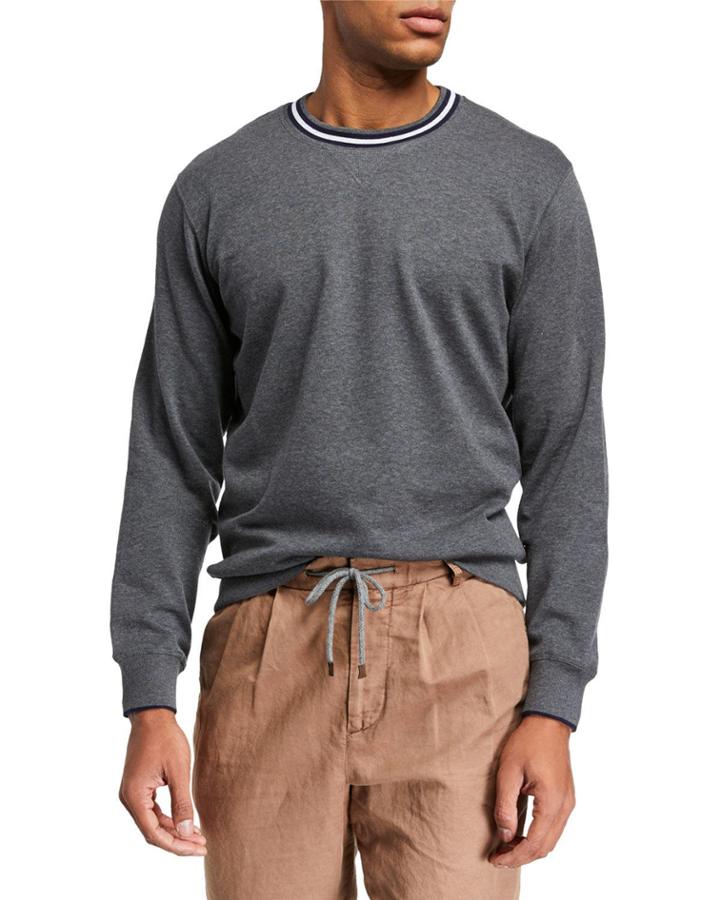 Contrast-trim Crewneck