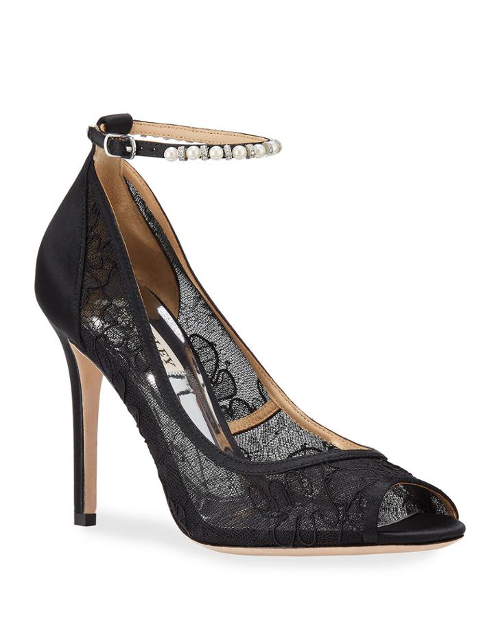 Lesley Lace Peep-toe Pumps