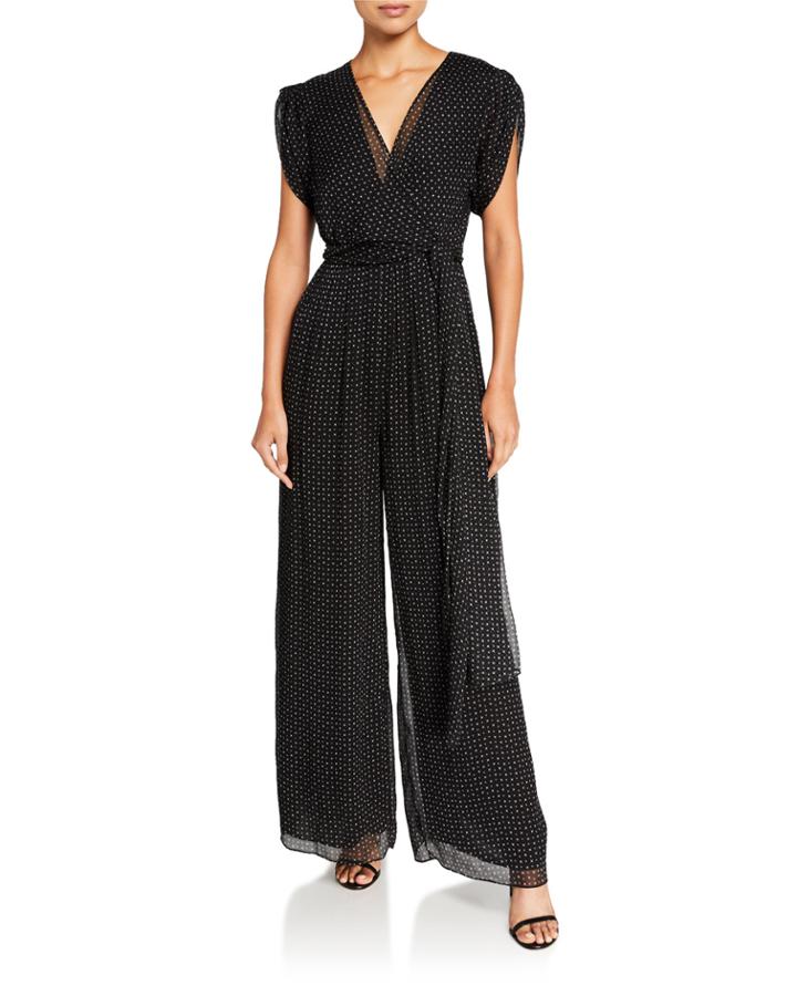 Cassandra Printed V-neck Jumpsuit